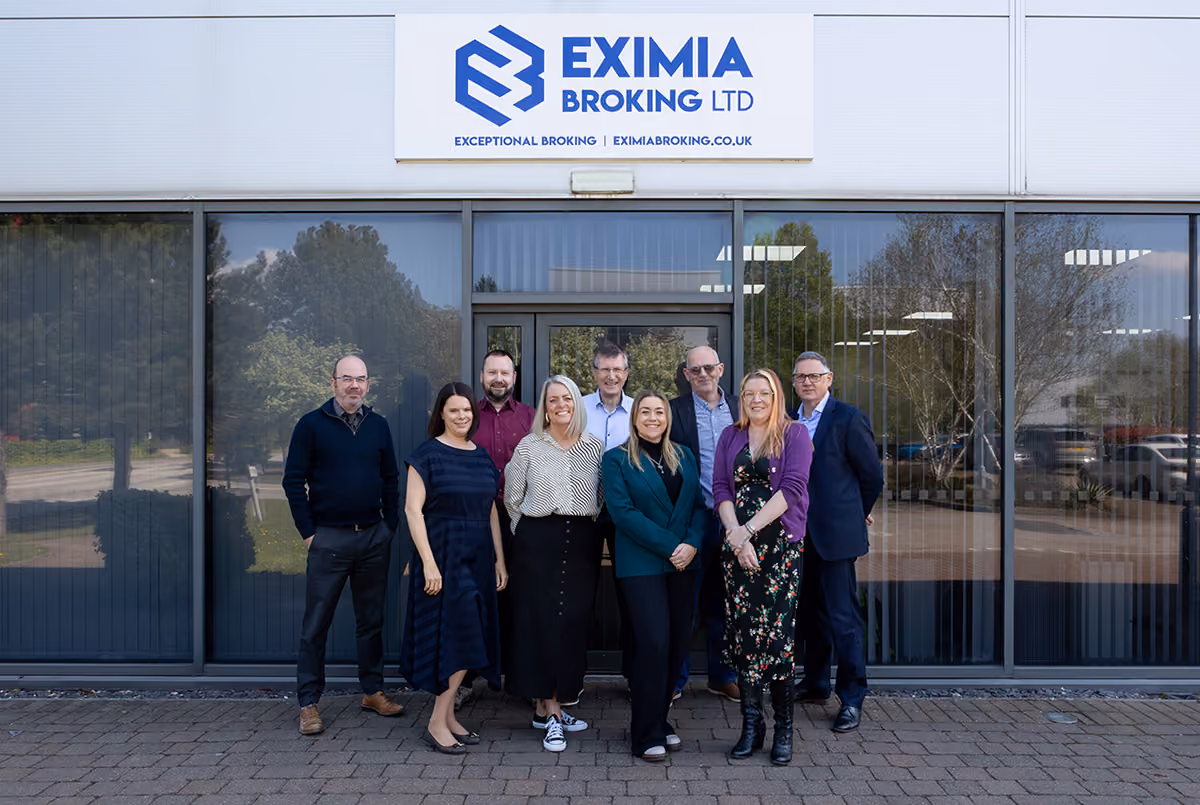 Eximia broking team outside their office