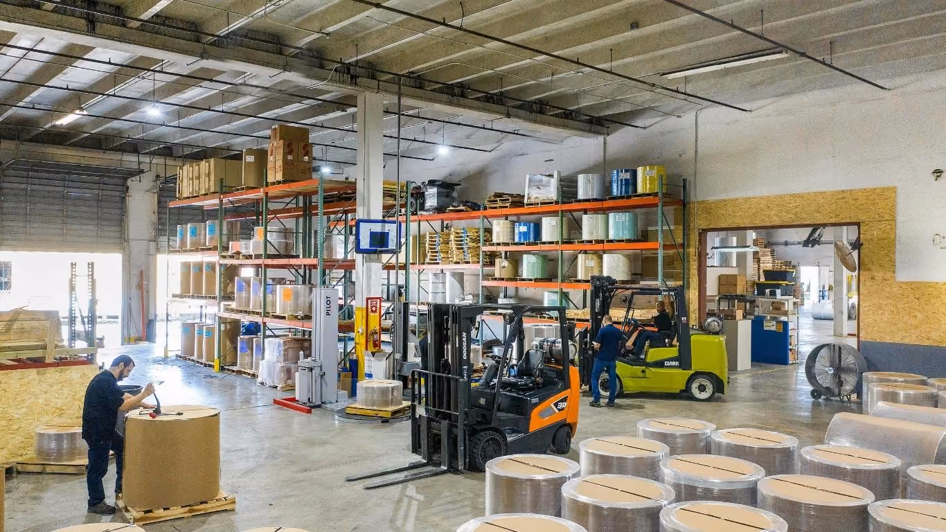 Warehouse with goods in