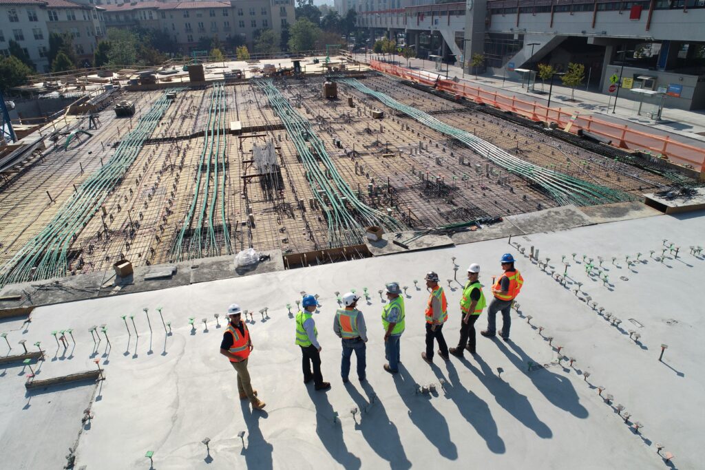 People working on a building site