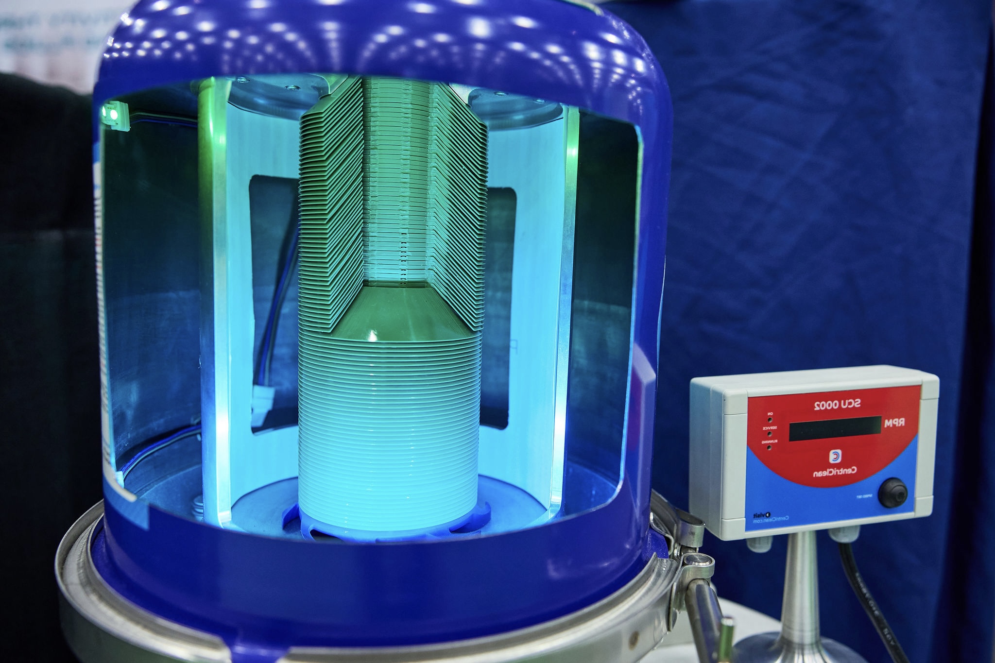 IOW Group's cut open centrifugal oil separator and SCU.