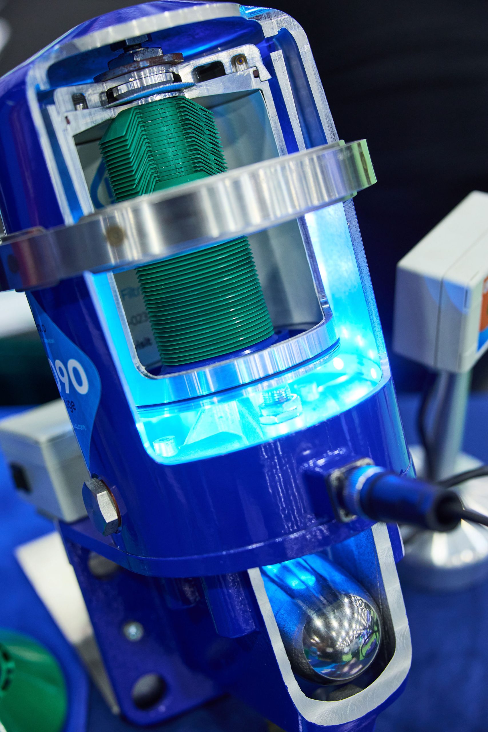 IOW Group's cut open centrifugal oil separator.