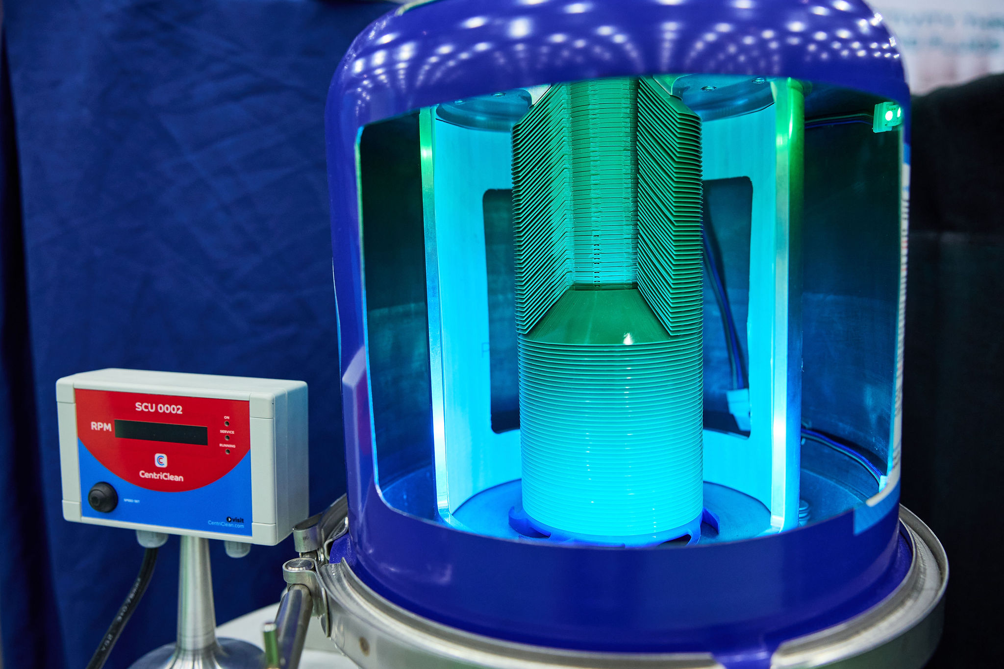 IOW Group's cut open centrifugal oil separator and SCU.