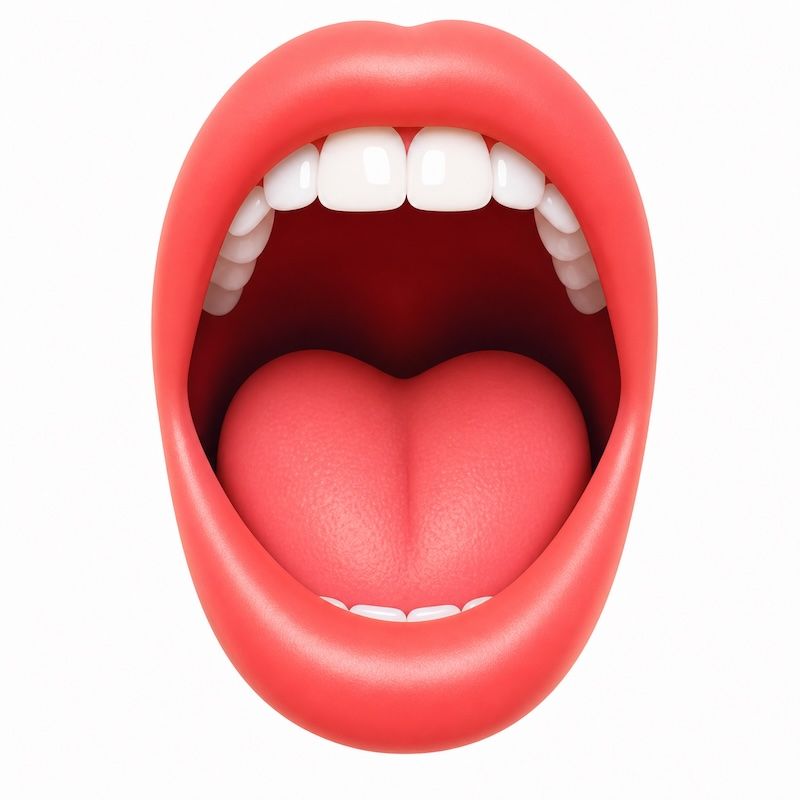 Speech assessment with an open mouth holding an ah sound