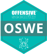 OSWE certification badge, issued by OffSec