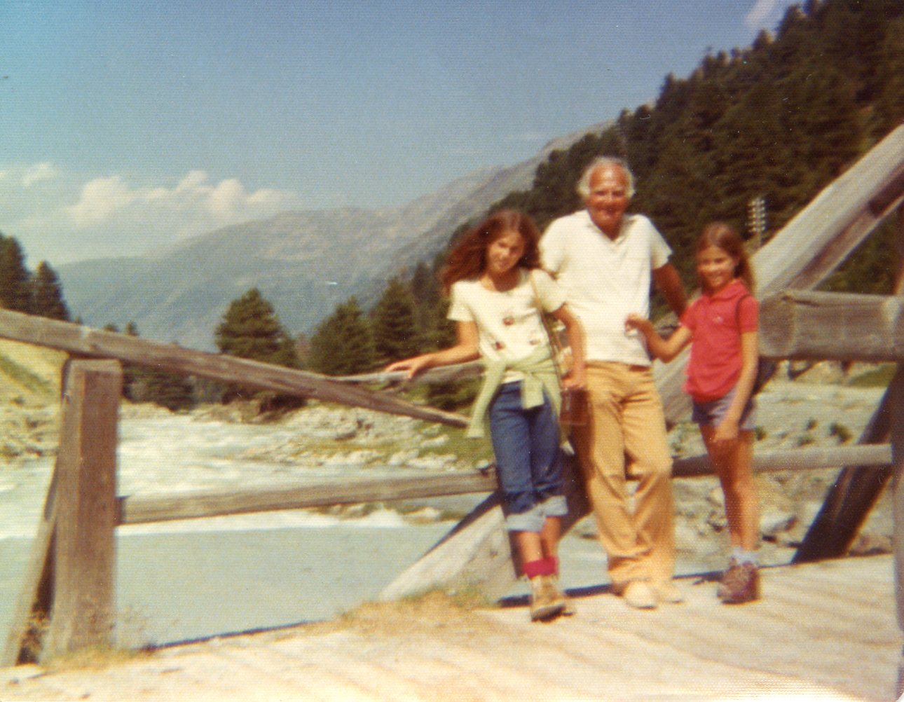 Harold with Melanie and Michele in Switzerland