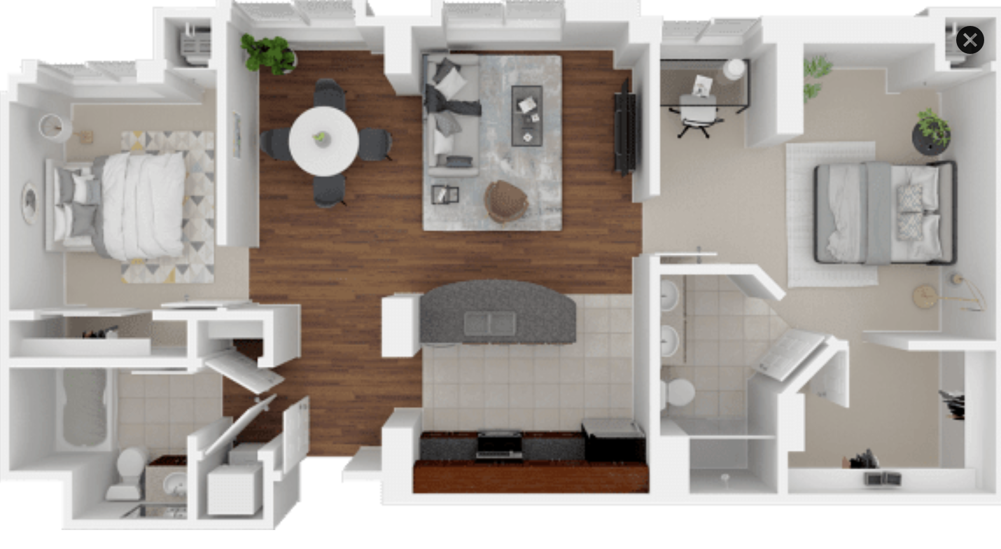 2 bed 2 bath floor plan