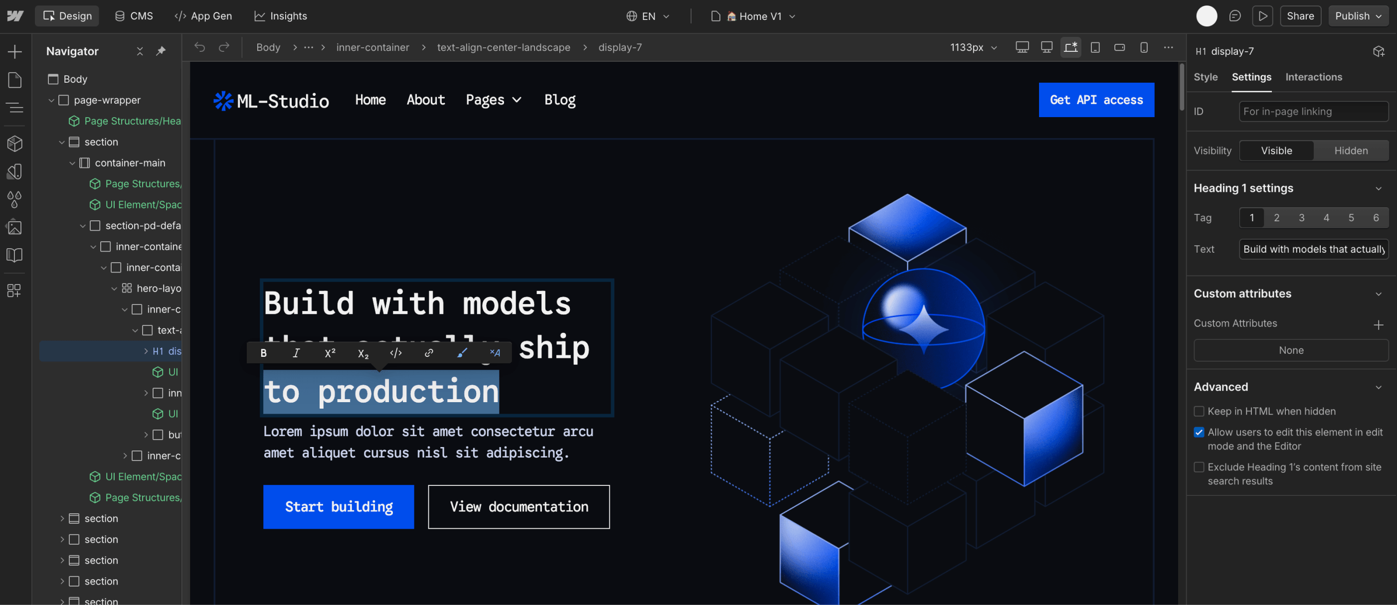 Static Content - ML-Studio Webflow Template | Brix Templates
