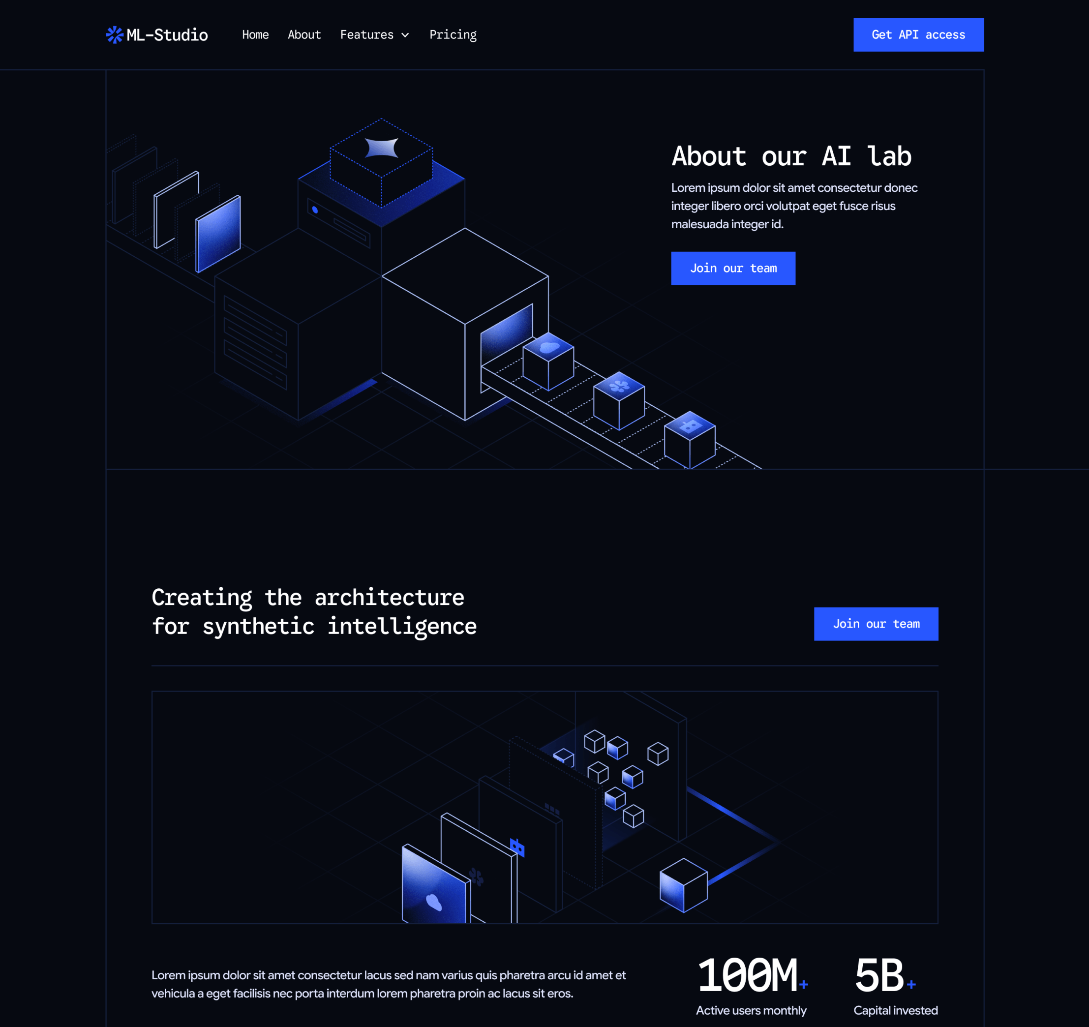ML-Studio - About Main Page - AI Research Lab Webflow Template | Brix Templates