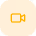 Orange video camera icon with a small white lens detail.