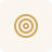 Gold circular icon with concentric rings and small central dot on a white background.