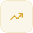 Yellow-gold rounded square with a white arrow pointing northeast inside.