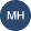 Blue circle with white letters 'MH' in bold font on a plain background.