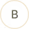 Gold circular border with a black center and a gold letter B inside.