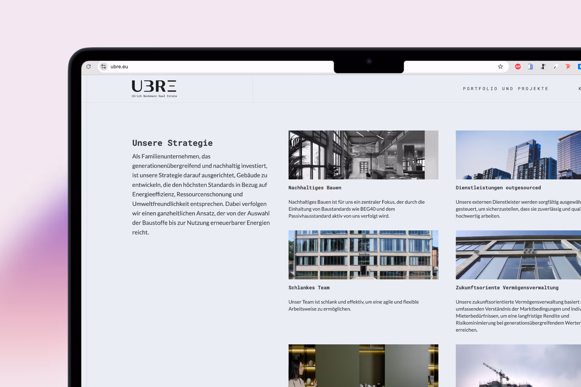 UBRE – Website Screenshot