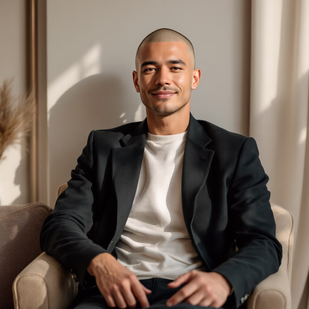 [headshot] image of customer (for a blockchain and cryptocurrency)