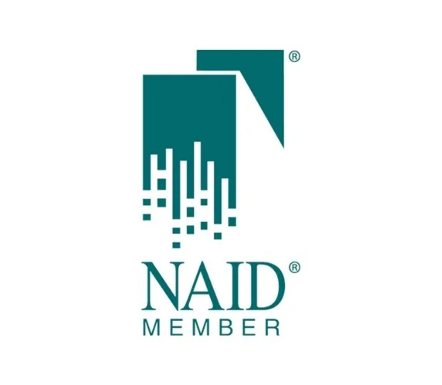 NAID Member logo with stylized design above text.