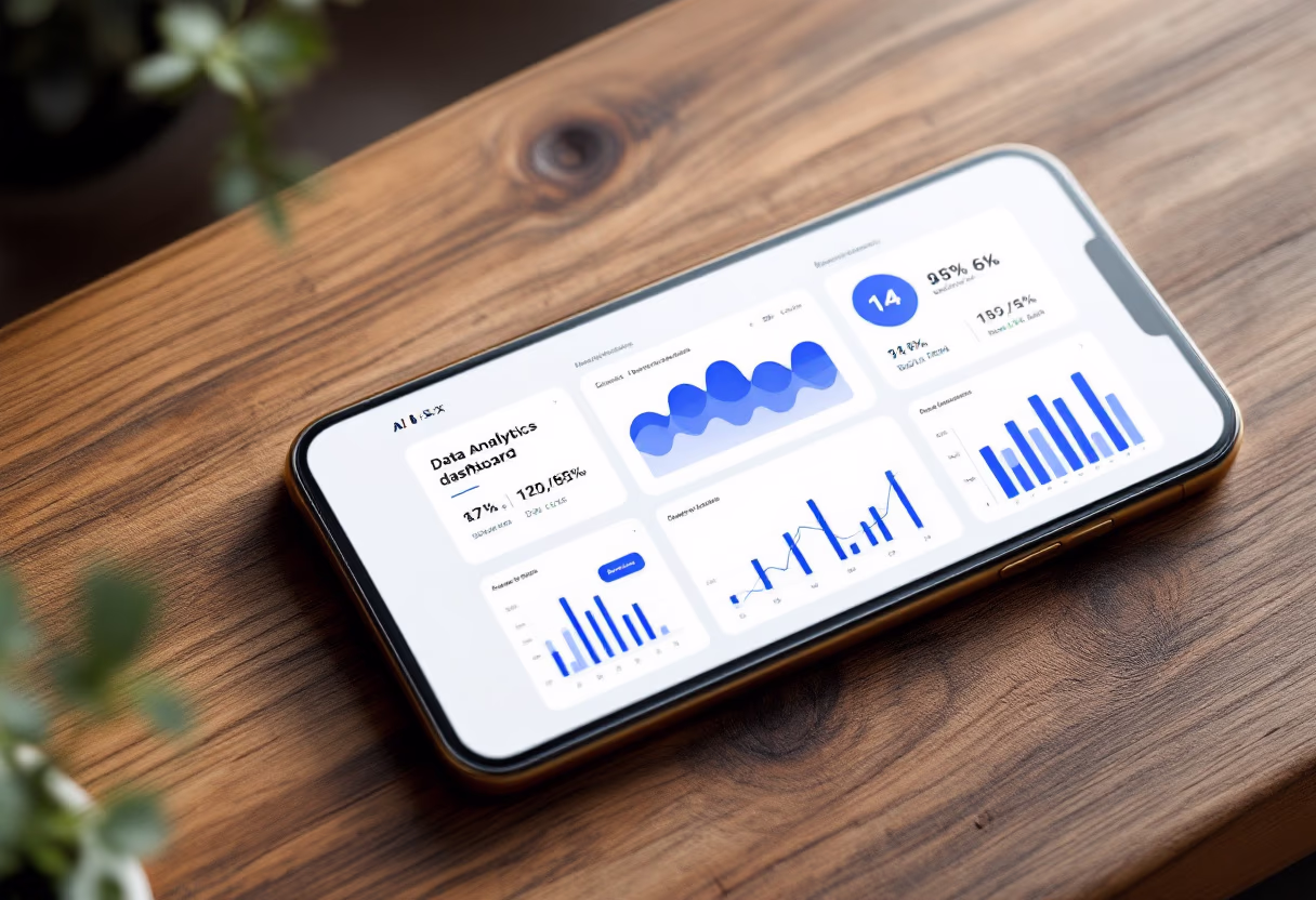 [interface] screenshot of data analytics dashboard (for an ai saas company)