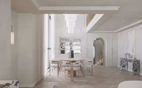 Dining area and double-height void for natural light