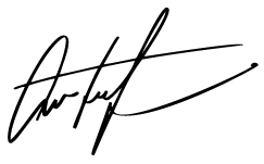 Black ink signature with flowing cursive strokes on a white background.