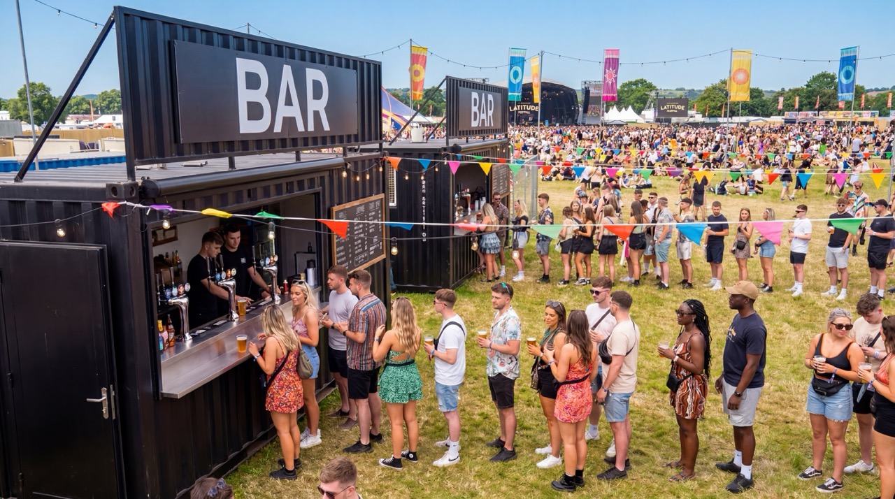 Bar units at a festival for rent