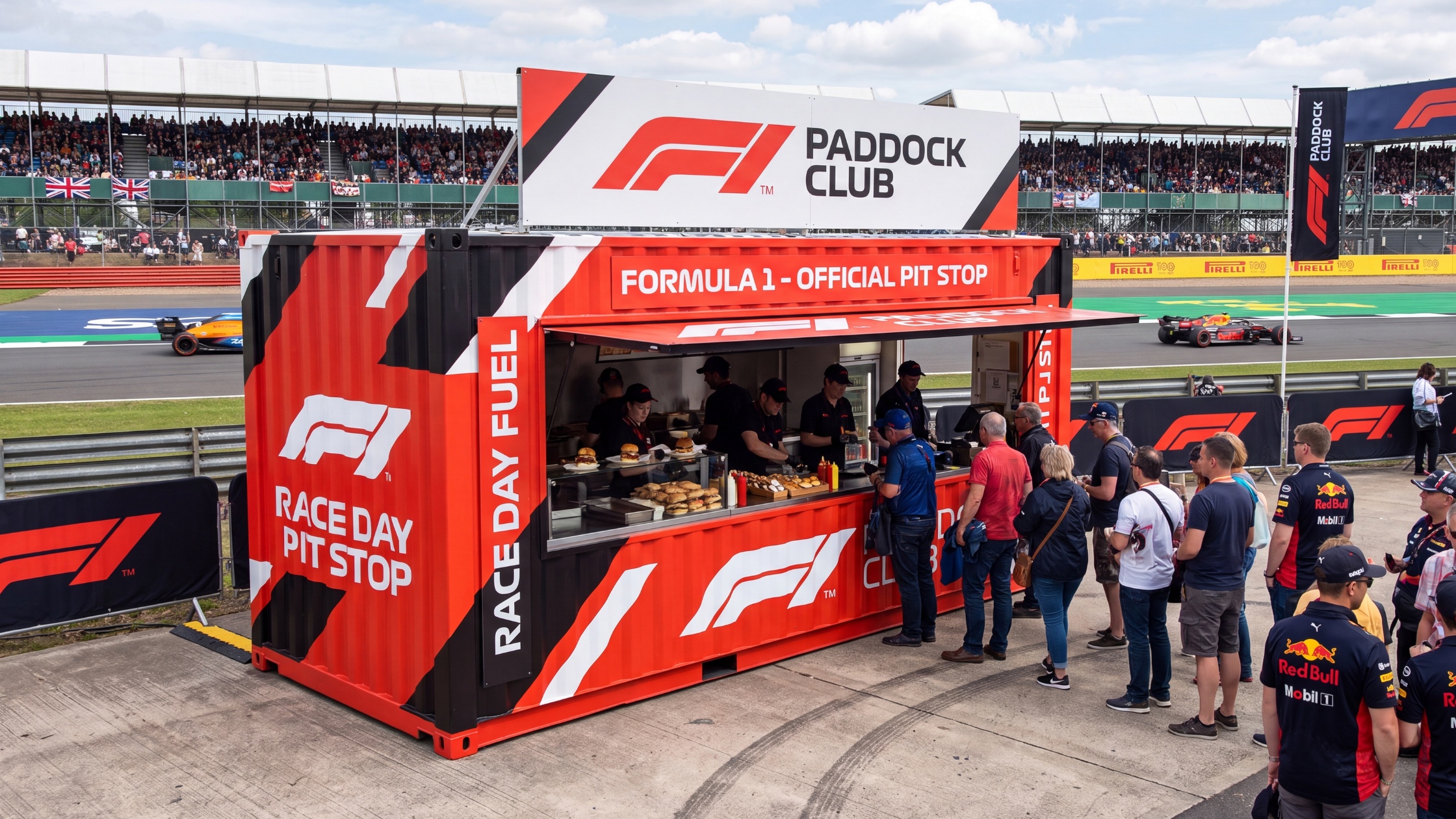 F1 Streetfood unit serving at the grand prix 2026