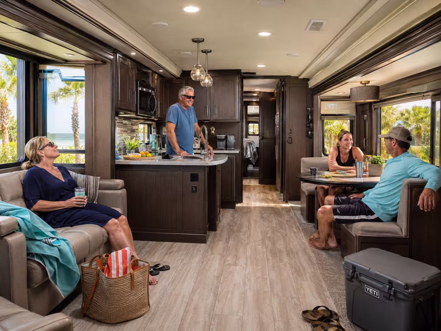 Interior of a large RV rental near Pensacola