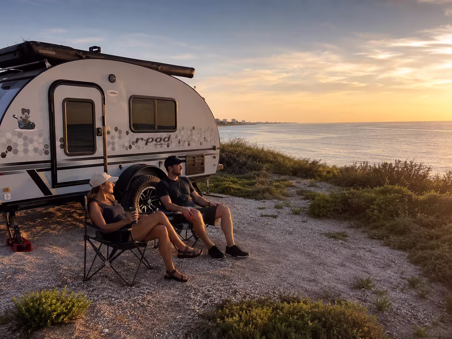 Compact camper at a Perdido Key overlook near Pensacola