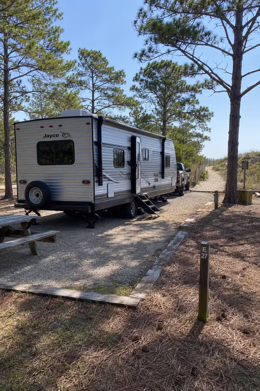 Camper backed into a Fort Pickens campsite near Pensacola
