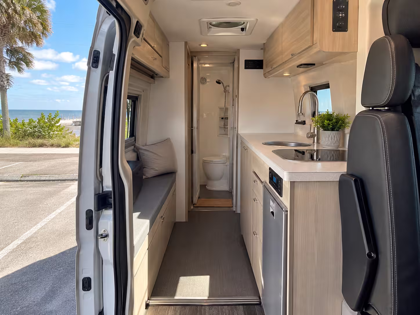 Class B van galley kitchen interior in Pensacola