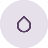 purple water droplet on light purple background