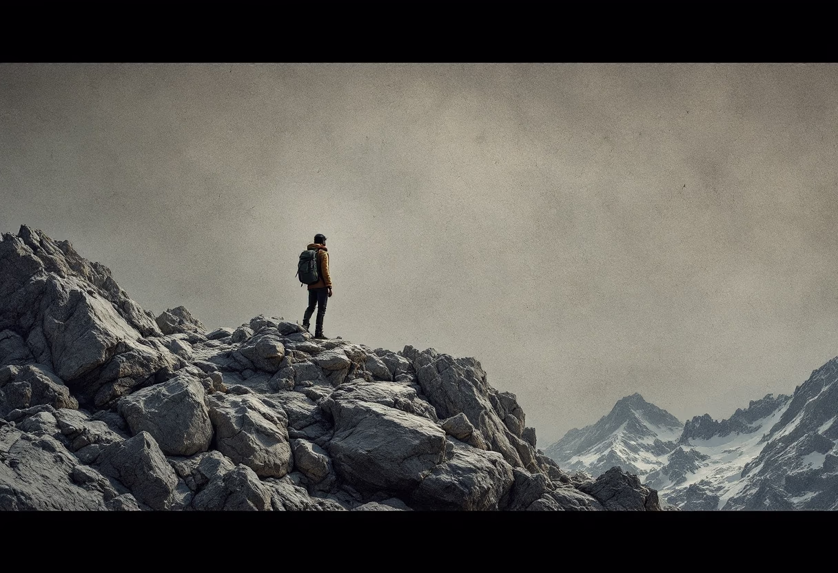 image of an adventurous mountain hiking trip