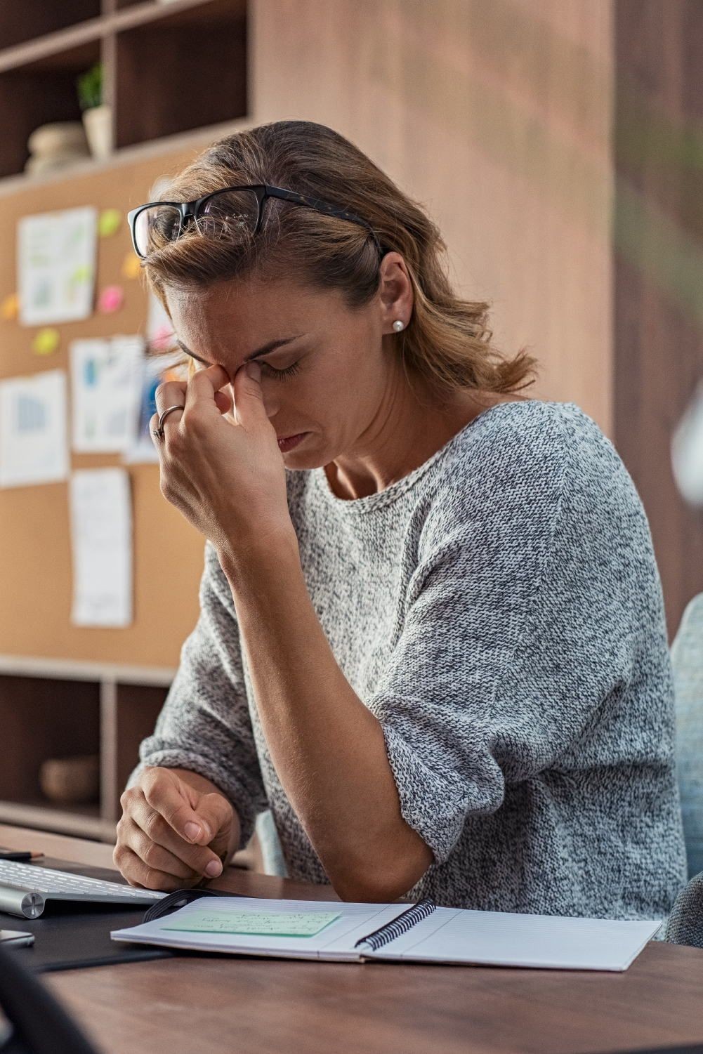 Woman experiencing anxiety and stress