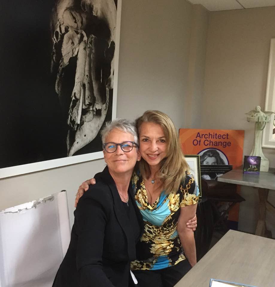 Liza Boubari with Jamie Lee Curtis