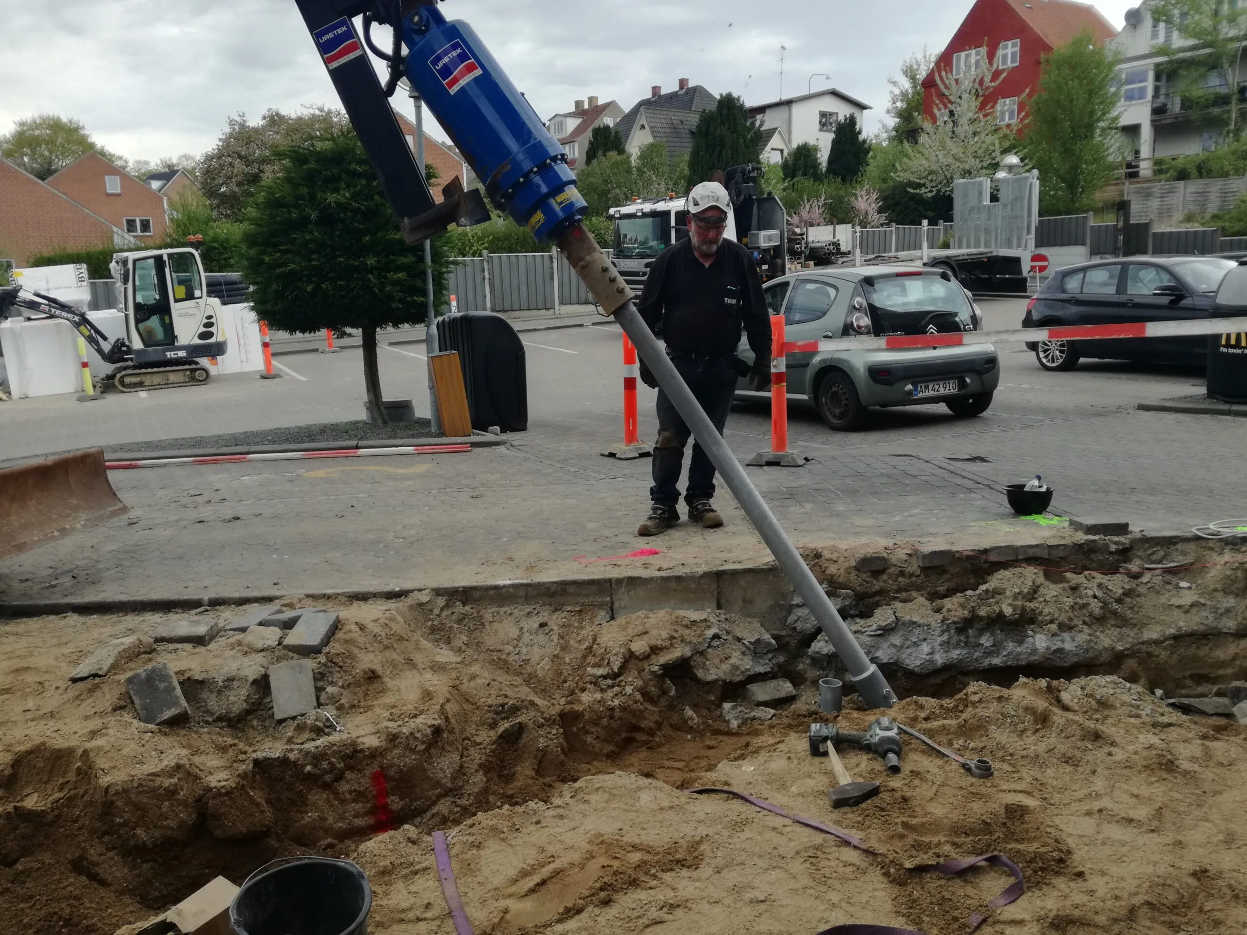 Installering af skrå Screwfast Skruepæl