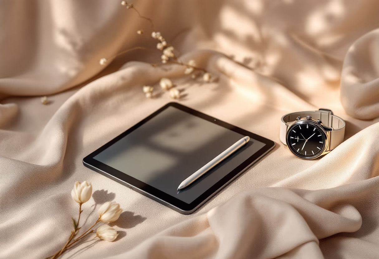 image of a modern tech setup for a travel tech [background image]