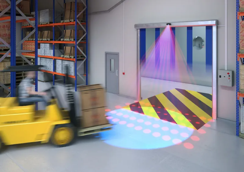 Industriële sensor voor automatische deuren in magazijnen en logistieke omgevingen