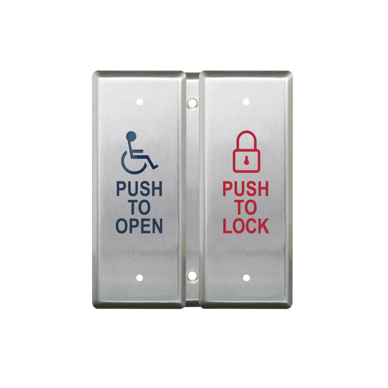 Double gang push plate switches voor toegangscontrole