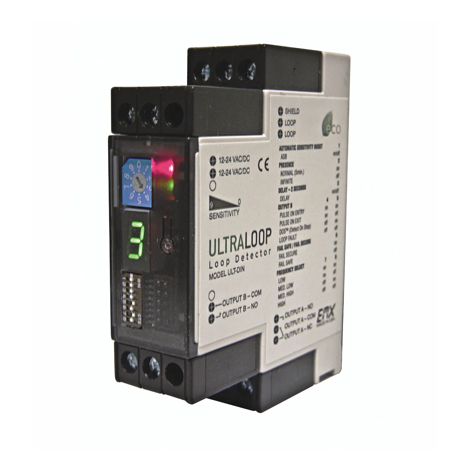 ULT-DIN DIN-rail loop detector for control cabinets in gate automation and parking systems