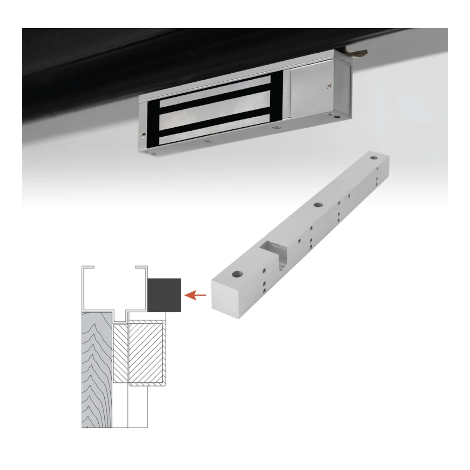 Camden mounting accessories for magnetic locks and door strikes