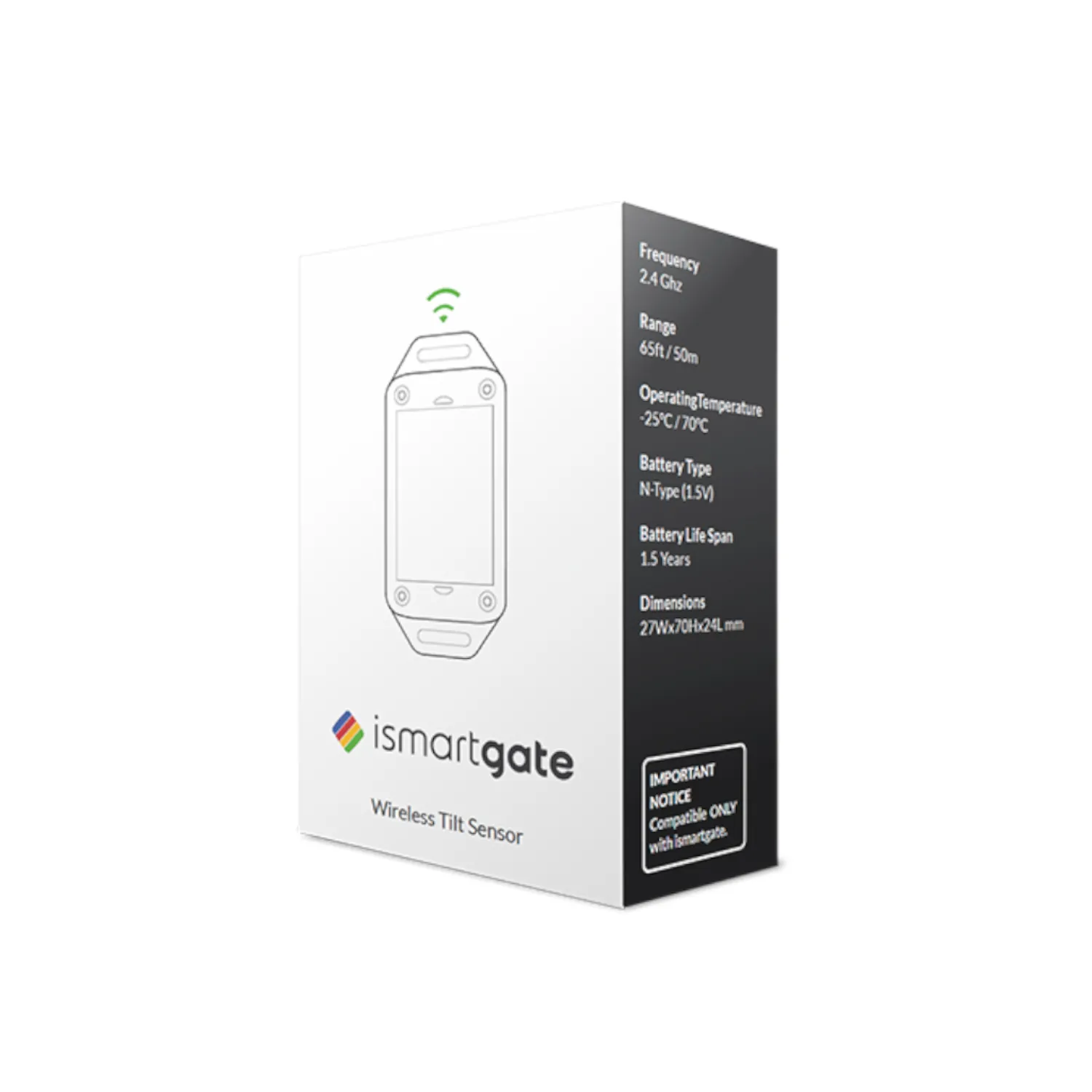 iSmartGate wireless tilt sensor mounted on a garage door