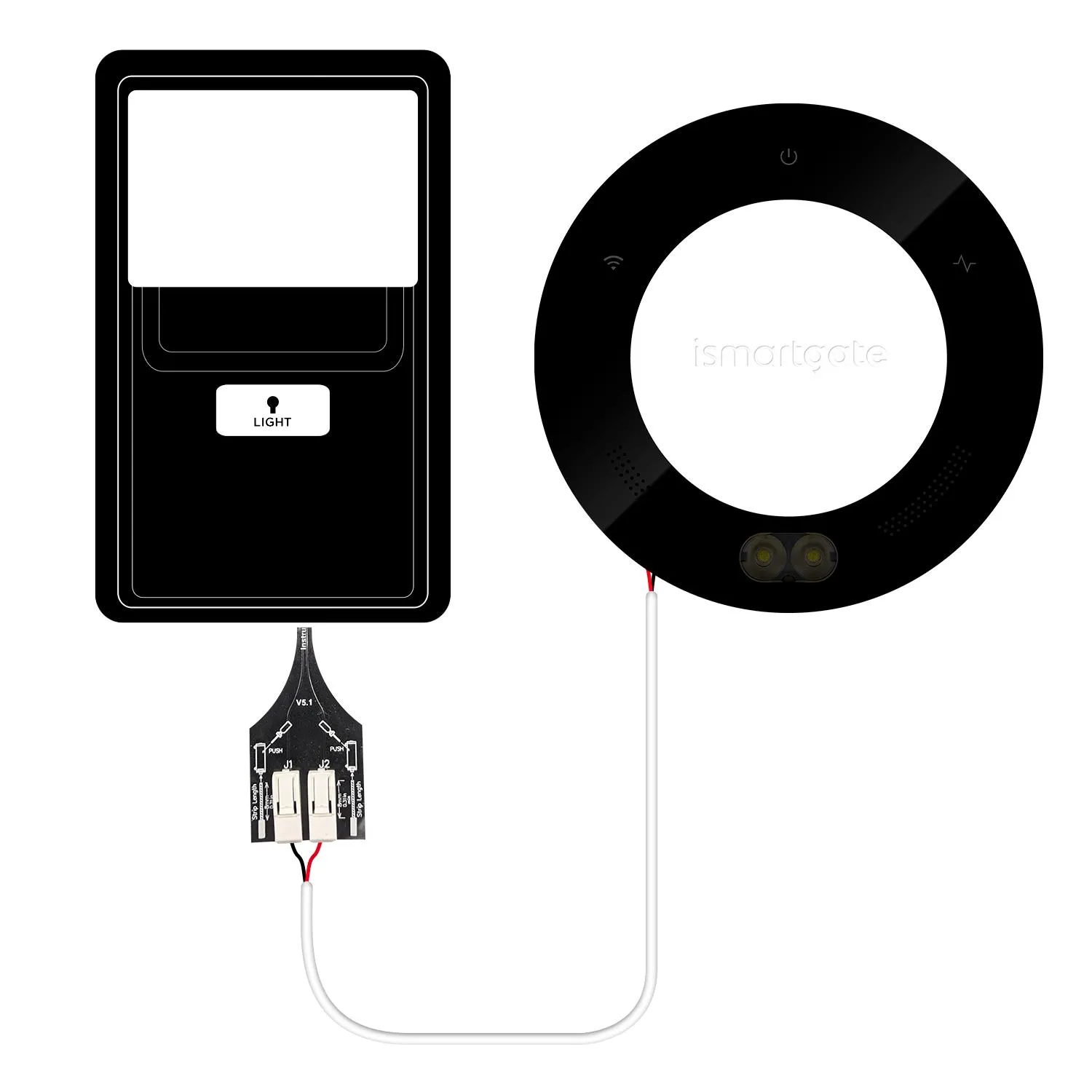 Aansluiting van de iSmartGate Switch Adaptor