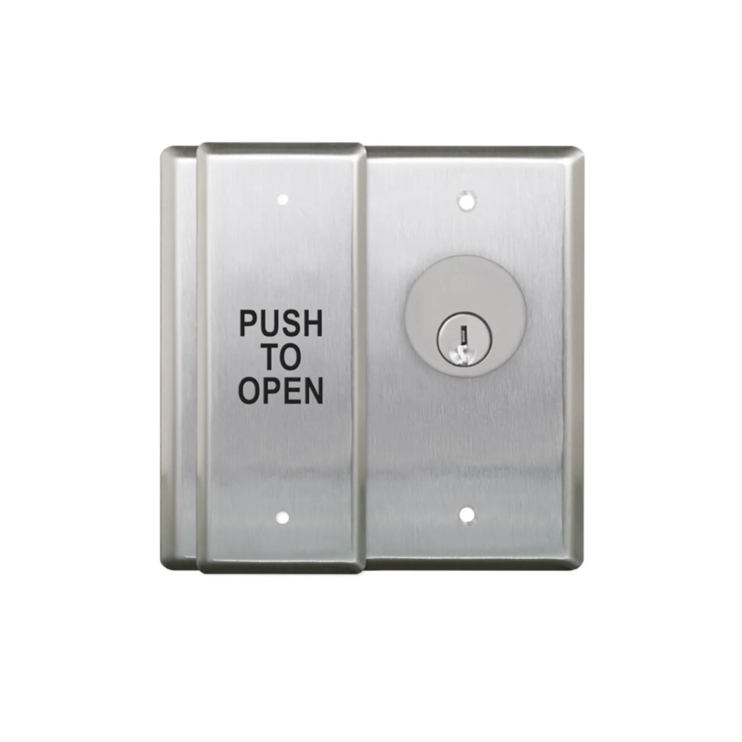 Double gang key switch push plate for access control