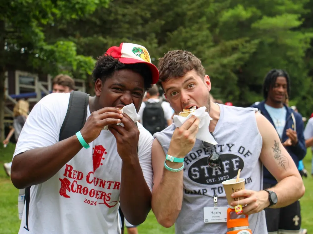 Group event of Australian  AmeriCamp participants at summer camp in USA