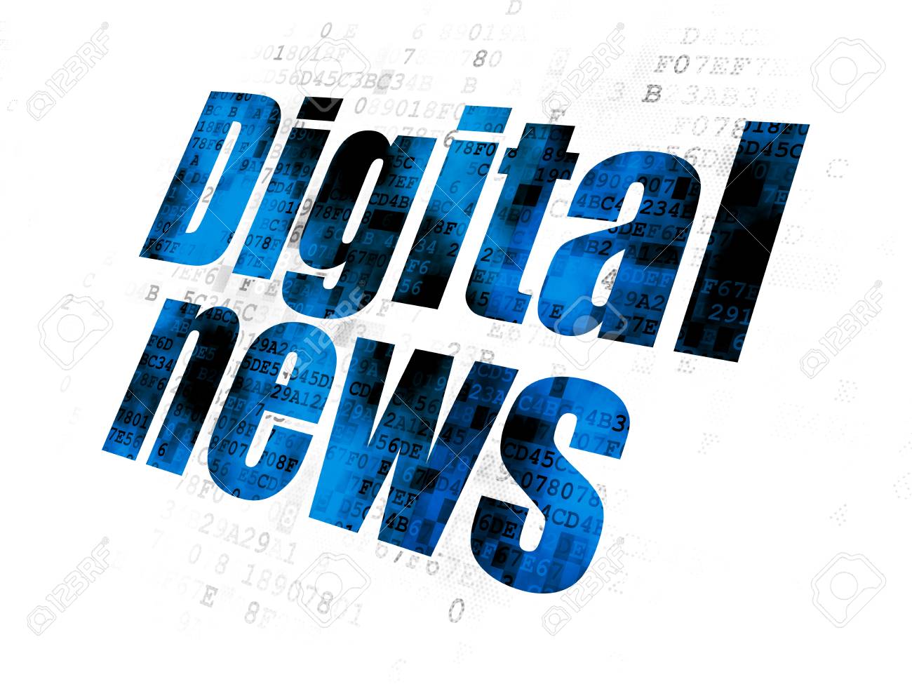 Digital news decorative graphic for online marketing and technology content