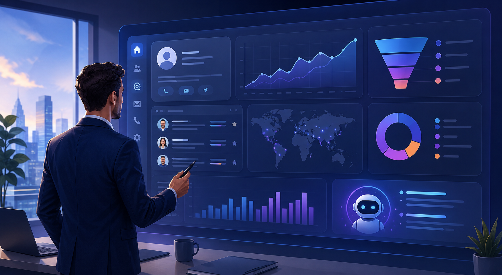 AI tools for B2B prospecting in 2026 with sales dashboard, lead scoring, CRM data and performance analytics