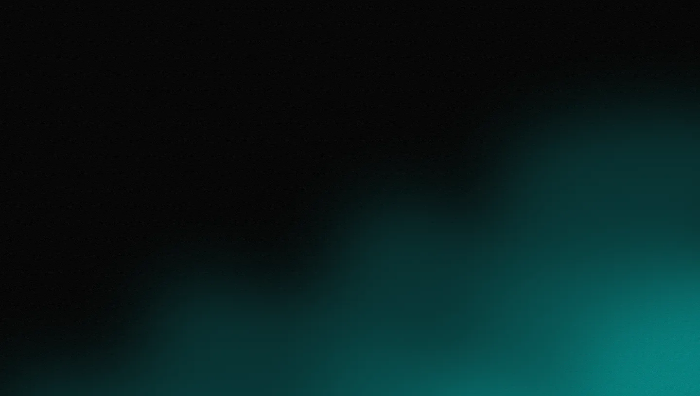Abstract gradient wave transitioning from black in the upper left to teal in the lower right.