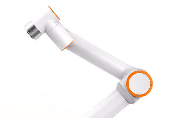 Close-up of a FAIRINO FE Series collaborative robot showing its sleek ergonomic design and joint construction.