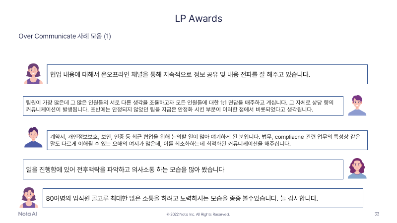 LP Awards 사례 중 일부