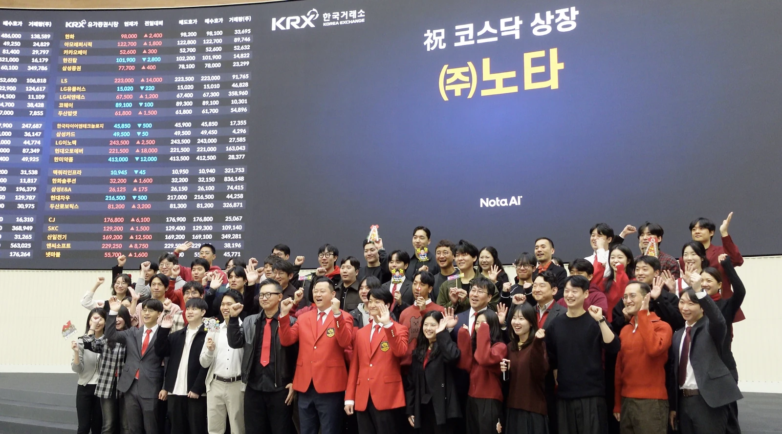 The moment we celebrated Nota's official listing on the Korea Exchange on November 3rd.