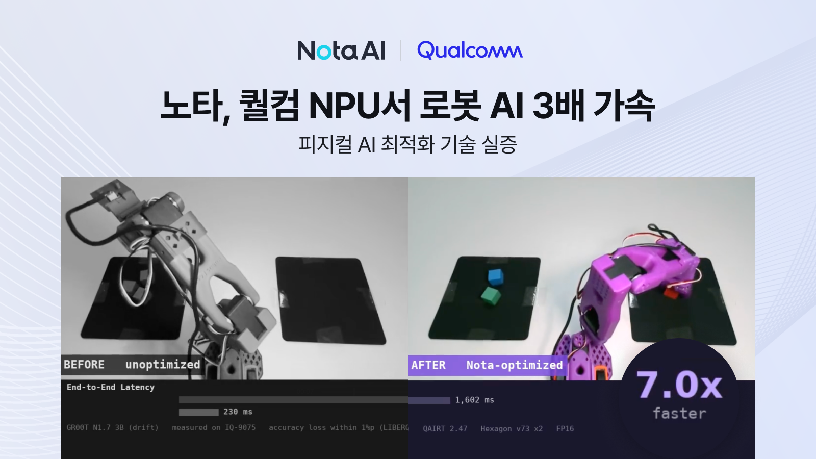 노타, 퀄컴 NPU서 로봇 AI 3배 가속… 피지컬 AI 최적화 기술 실증